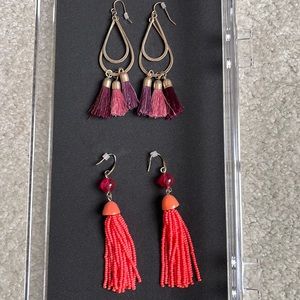 Dangle earrings-Fringe and beaded Dangle